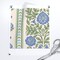 Indian Floral Blue Flowers Green Botanical Traditional Large Scale Stamped Stripes Custom Printed Fabric by Spoonflower Various Fabrics by the Yard or Fat Quarter
